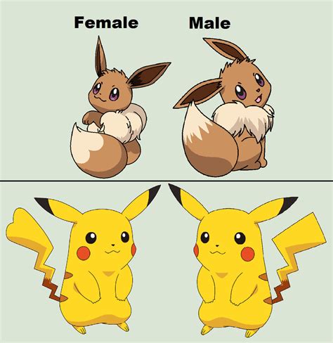 eevee gender difference.